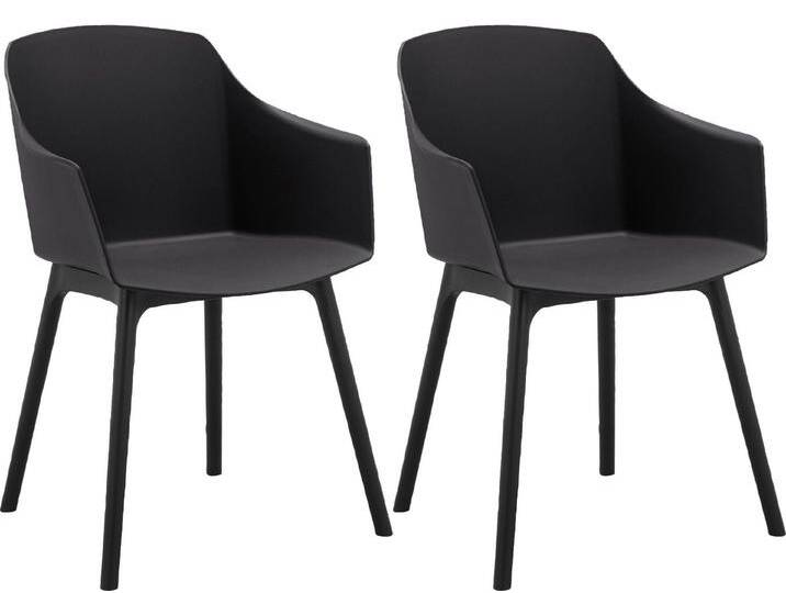 loft24 Armlehnstuhl Nolia (Set, 2 St), Esszimmerstuhl aus Kunststoff, schwarz von OTTO