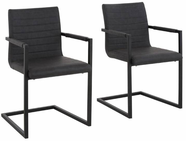 loft24 Freischwinger Sandra (2er-Set), pflegeleicht, grau, mit Armlehne, grau von OTTO