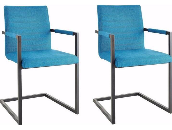 loft24 Freischwinger Sandra (2er-Set), pflegeleicht, mit Armlehne, petrol von OTTO