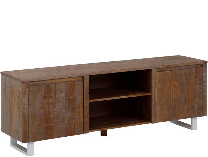 loft24 Lowboard Larry, TV-Schrank, Fernsehschrank, Kiefer gebürstet, 2 Türen, Metallbeine, braun loft24 Lowboard Larry, TV-Schrank, Fernsehschrank, Kiefer gebürstet, 2 Türen, Metallbeine, braun von OTTO
