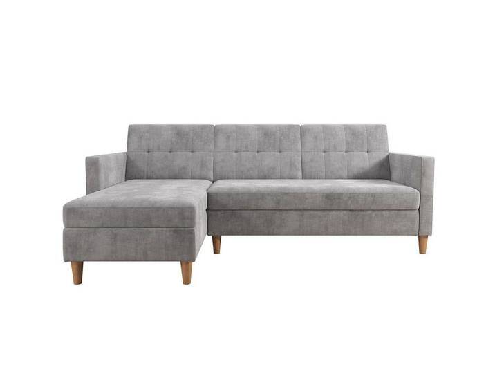 loft24 Schlafsofa Stanford, 3-Sitzer Couch Sofa mit Stauraum, Länge 213 cm, grau, hellgrau von OTTO