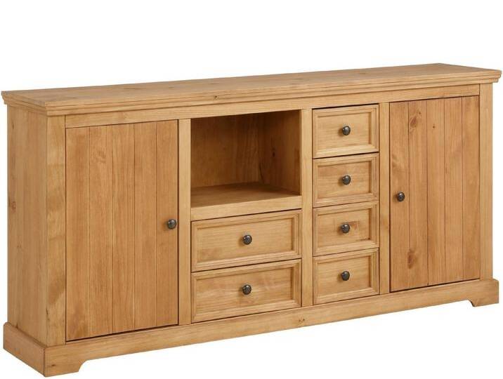 loft24 Sideboard Alina, Anrichte, Mehrzweckschrank aus Kiefer, Landhausstil, Breite 180 cm, beige von OTTO