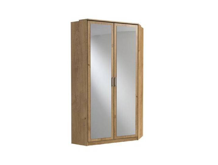 möbel-direkt.de Kleiderschrank Click in Plankeneiche Beton Lichtgrau (komplett, 1-St., Kleiderschrank) Made in Germany, Eckkleiderschrank mit Spiegel von OTTO