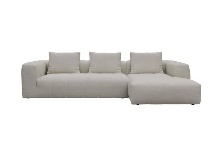 moebelfaktor Ecksofa Hugo 2,5-Sitzer Armlehne links mit Chaiselongue, Modular, ohne sichtbare Füße, durchgehende Steppung, beige, 487-Clean-Beige von OTTO