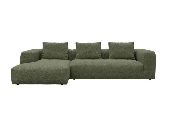 moebelfaktor Ecksofa Hugo 2,5-Sitzer Armlehne rechts mit Chaiselongue, Modular, ohne sichtbare Füße, durchgehende Steppung, grün, 775-Vivid-Green von OTTO