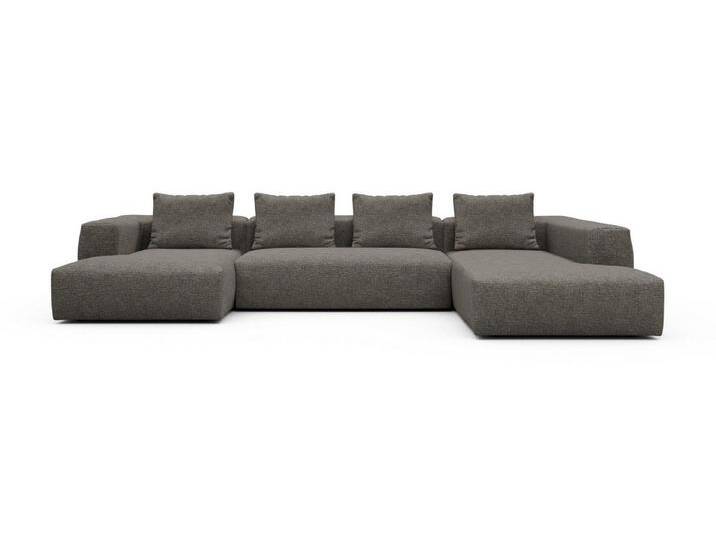 moebelfaktor Wohnlandschaft Fred Relax-Ecke rechts mit 2-Sitzer und Chaiselongue links, Modular, tief, komfortabel, breite Armlehnen, braun von OTTO