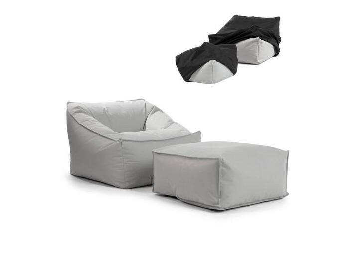 mokebo Sitzsack Der Sunnyboy (mit Hocker), Bean Bag Outdoor für Kinder & Erwachsene, Gartenliege in Grau, grau, Grau von OTTO