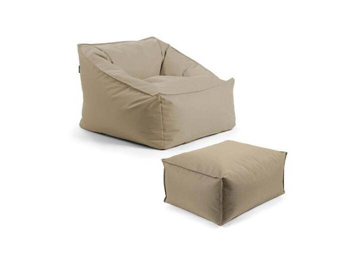 mokebo Sitzsack Der Sunnyboy (mit Hocker), Bean Bag Outdoor für Kinder & Erwachsene, Gartenliege in Khaki, beige, Khaki von OTTO