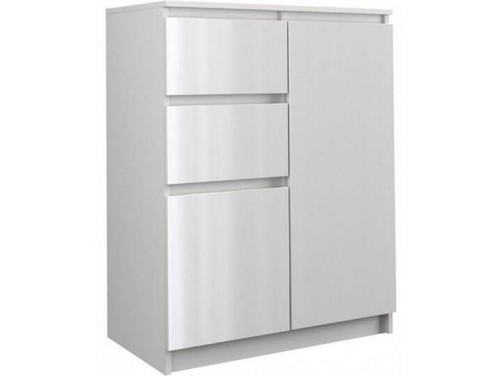 pressiode Hochkommode Kommode - Schubladenschrank - Komodenschrank - Schubladenkommode 70 cm, weiß, Weiß Hochglanz von OTTO