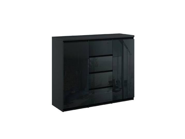 pressiode Kombikommode Kommode mit 4 Schubladen 2 Schränke Klamotenschrank Sideboard, schwarz, schwarz hochglanz pressiode Kombikommode Kommode mit 4 Schubladen 2 Schränke Klamotenschrank Sideboard, schwarz, schwarz hochglanz von OTTO