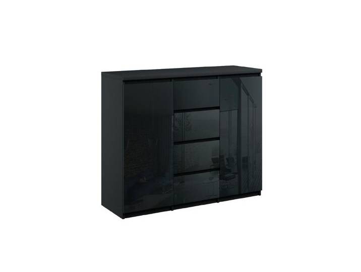 pressiode Kombikommode Kommode mit 4 Schubladen 2 Schränke Klamotenschrank Sideboard, schwarz, schwarz hochglanz pressiode Kombikommode Kommode mit 4 Schubladen 2 Schränke Klamotenschrank Sideboard, schwarz, schwarz hochglanz von OTTO