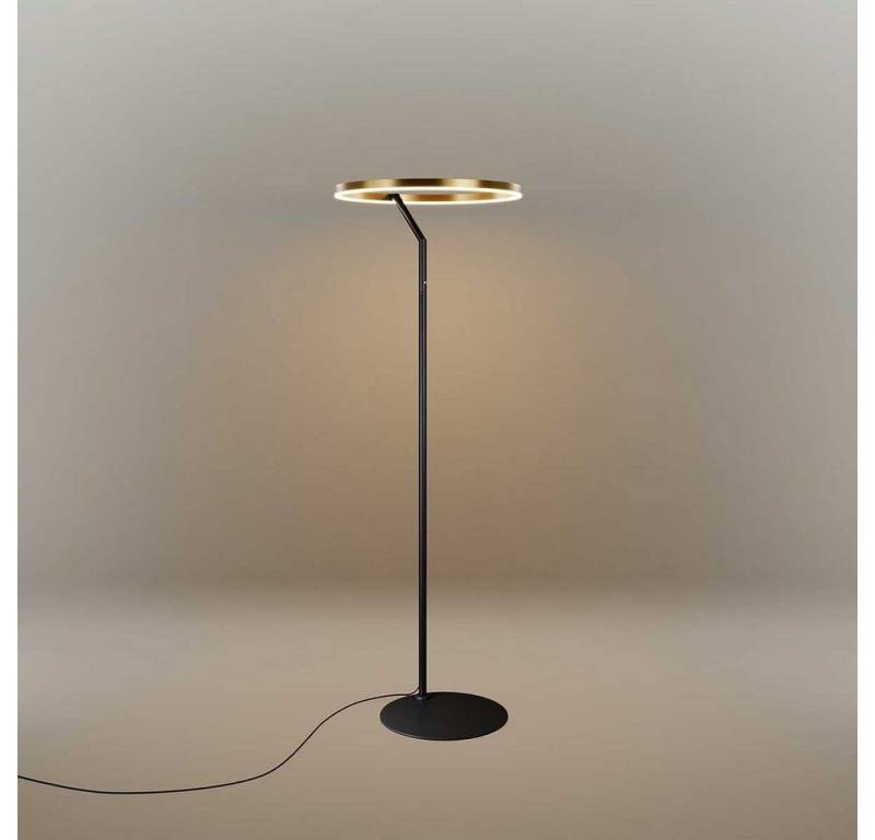 s.luce Stehlampe Ring LED-Stehleuchte Ø 60cm mit Touchdimmer Gold, Schwarz, Warmweiß von s.luce