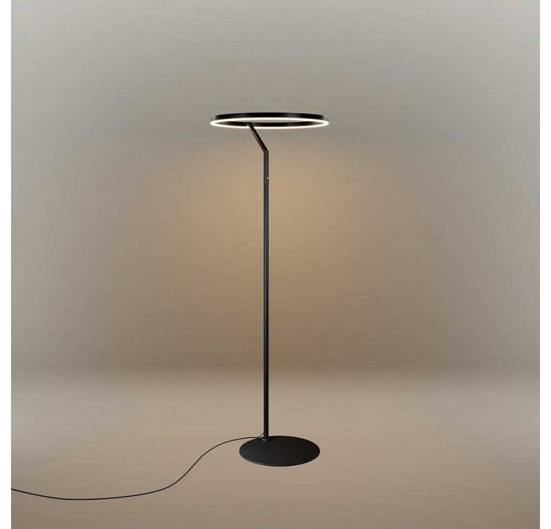 s.luce Stehlampe Ring LED-Stehleuchte Ø 60cm mit Touchdimmer Schwarz, Warmweiß von s.luce