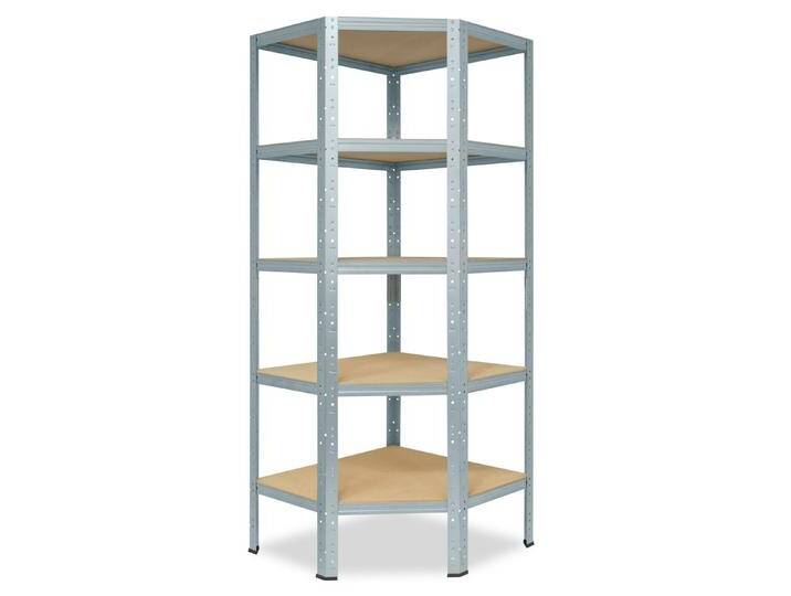 shelfplaza Eckregal HOME, 200x60x30cm verzinkt, Metall Eckregal stehend mit 5 Böden, silberfarben von OTTO