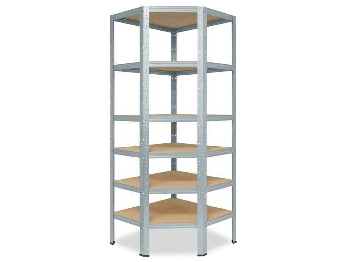 shelfplaza Eckregal HOME, 200x60x30cm verzinkt, Metall Eckregal stehend mit 6 Böden, silberfarben von OTTO