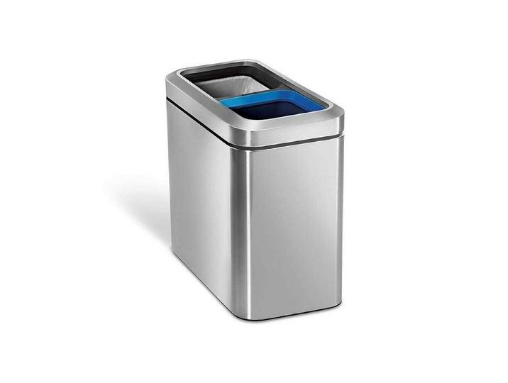 simplehuman Mülleimer Offener Abfalleimer Doppelfach 20 l Edelstahl, silberfarben von OTTO