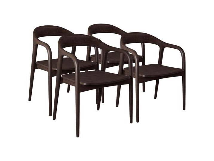 skølm Esszimmerstuhl Sól (Spar-Set auch mit Polsterung erhältlich, 4 St), Armlehnestuhl aus Massivholz, dunkelbraun, braun, dunkelbraun von OTTO