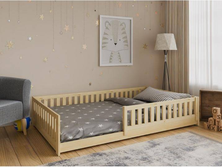 thematys Kinderbett Bodenbett mit Rausfallschutz für Kinder - MADE IN EU - Montessori (120x200cm - weitere Größen 80x160, 80x180, 90x200, 140x200cm verfügbar, für Kinder Jungen und Mädchen Jugendbett Einzelbett Montessori), aus Kieferholz massiv, beige thematys Kinderbett Bodenbett mit Rausfallschutz für Kinder - MADE IN EU - Montessori (120x200cm - weitere Größen 80x160, 80x180, 90x200, 140x200cm verfügbar, für Kinder Jungen und Mädchen Jugendbett Einzelbett Montessori), aus Kieferholz massiv, beige von OTTO