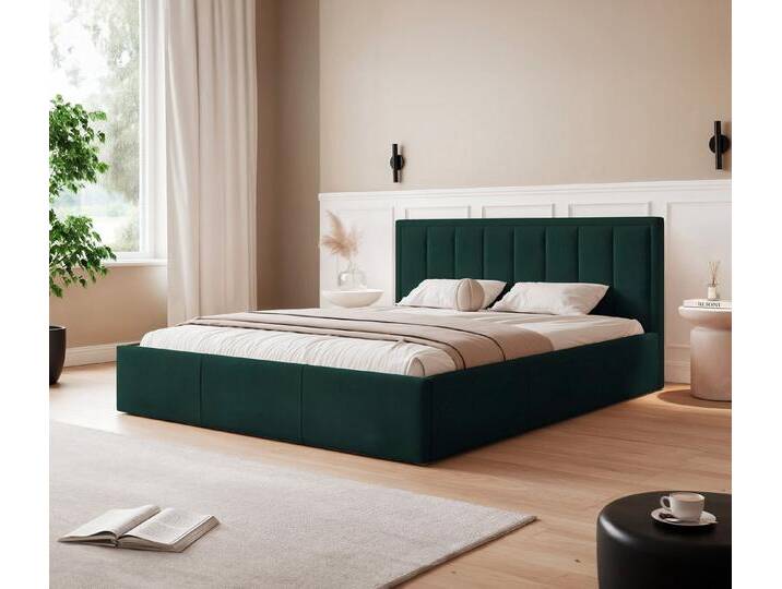 thematys Polsterbett Designer Bett Stauraumbett 120x200 140x200 160x200 180x200cm (Bett, edles Bett mit viel Stauraum – weich, modern und pflegeleicht, Inklusive Lattenrost: Metallgestell mit hydraulischer Klappfunktion), hochwertiger Stoff in vielen Farben, Creme, Beige, Grau und weitere von OTTO