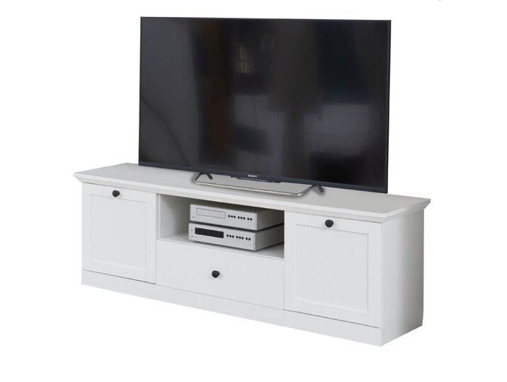 trendteam Lowboard Baxter (TV Unterschrank in Landhaus weiß, 140 x 49 cm), mit Stauraum, weiß, Ohne Beleuchtung von OTTO