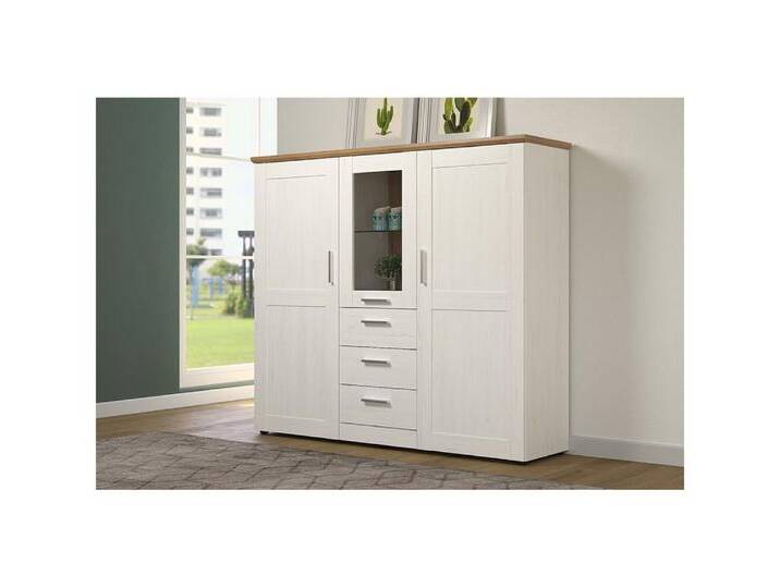 trendteam Vitrine Kommode Beistellschrank Vitrinenschrank Weiß/Braun 159x140x41cm, braun weiß trendteam Vitrine Kommode Beistellschrank Vitrinenschrank Weiß/Braun 159x140x41cm, braun weiß von OTTO