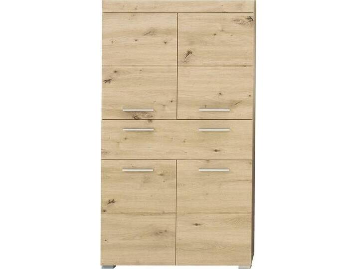 welltime Midischrank Avena Standschrank mit 4 Türen, 1 Schublade - (B/T/H) 73/31/130 cm, beige von OTTO