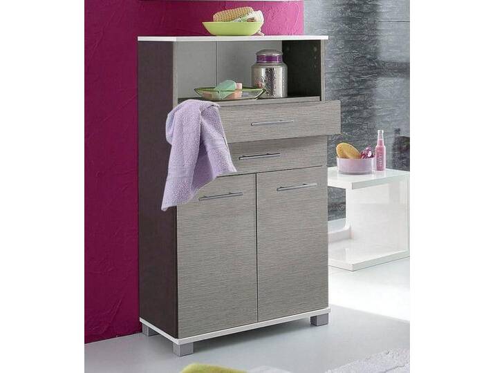 welltime Midischrank Emmi, Breite 59 cm 2 Türen, Metallbeschläge, grau, melaminharzbeschichtet von OTTO