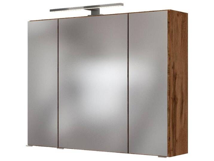 welltime Spiegelschrank Baabe Breite 80 cm, mit 3D-Effekt, dank 3 Spiegeltüren, braun von OTTO