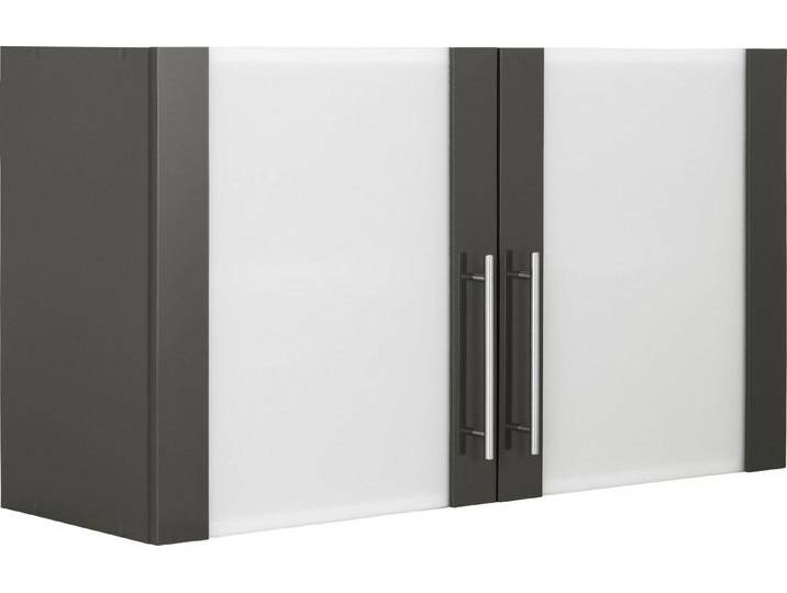 wiho Küchen Glashängeschrank Cali Front mit Glaseinsatz, grau, Front: Anthrazit Glanz, Korpus: Anthrazit matt von OTTO