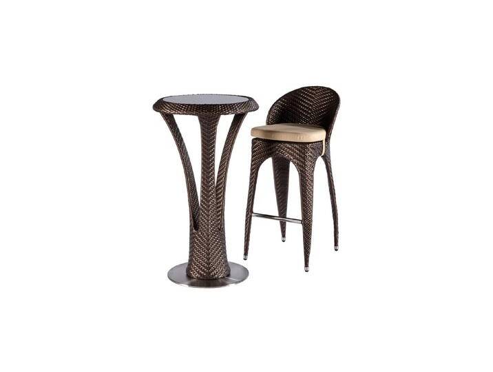 wuuhoo Terrasse Edle Polyrattan Garten Bar 2er Set Kreta, Designer Bartisch mit Barstuhl incl. Kissen in braun, schwarz von OTTO