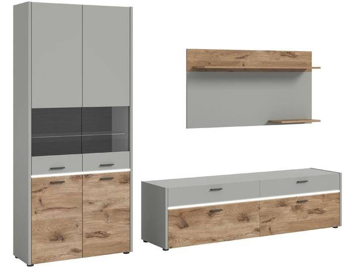 xonox.home Wohnwand in Hellgrau - 285x195x43cm (BxHxT), grau von OTTO