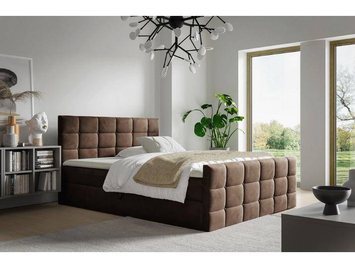 yourhouse24 Boxspringbett Berlin (Bonell-Matratze und Topperr), mit zwei Bettkästen, Fresh 04 von OTTO