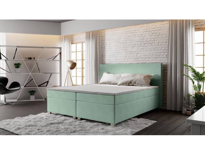 yourhouse24 Boxspringbett Simple Hotelbett, Doppelbett mit Bonell-Matratze + Topper, grün, Cosmic 16 von OTTO