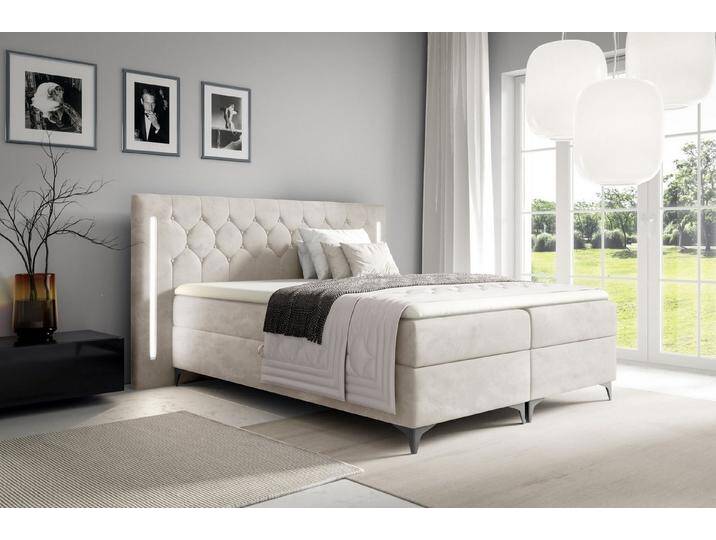 yourhouse24 Boxspringbett mit LED California (Bonell-Matratze und Topper), mit zwei Bettkästen, Fresh 01 von OTTO