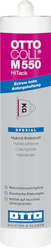 OTTOCOLL M 550 HiTack Hybrid-Klebstoff 310ml C01 weiss - Hält sofort - Innen & Außen - Extrem hohe Anfangshaftung - Für Holz, Metall, Kunststoff & Naturstein von OTTOCOLL