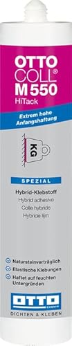 OTTOCOLL M 550 HiTack Hybrid-Klebstoff 310ml C02 grau - Hält sofort - Innen & Außen - Extrem hohe Anfangshaftung - Für Holz, Metall, Kunststoff & Naturstein von OTTOCOLL