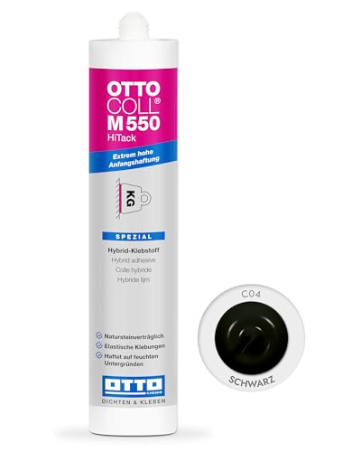 OTTOCOLL M 550 HiTack Hybrid-Klebstoff 310ml C04 schwarz - Hält sofort - Innen & Außen - Extrem hohe Anfangshaftung - Für Holz, Metall, Kunststoff & Naturstein von OTTOCOLL