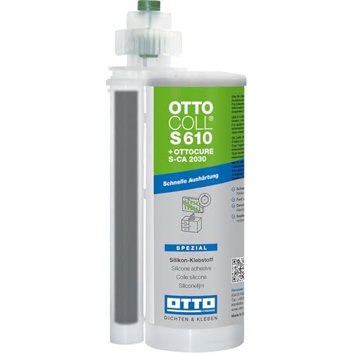 OTTOCOLL S 610 2K-Silikon-Klebstoff 490 ml side-by-side Kunststoff Kartusche C5200 hellgrau von OTTOCOLL