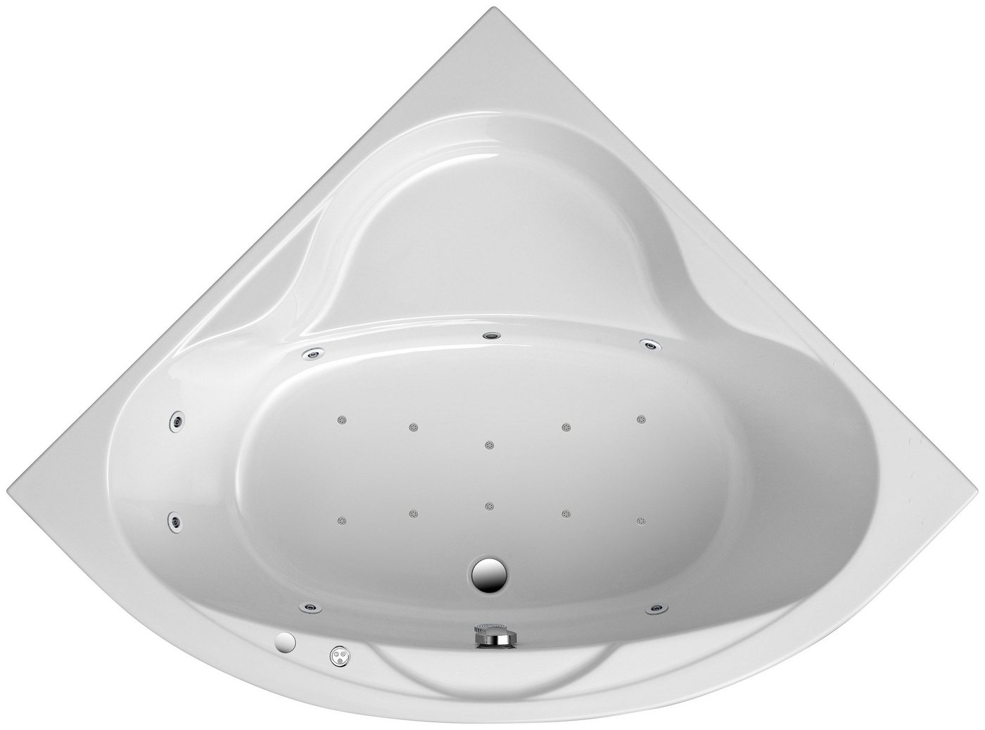 OTTOFOND Whirlpool-Badewanne Sara, (1-tlg), Typ Premium, chrom und Farblichtscheinwerfer von OTTOFOND
