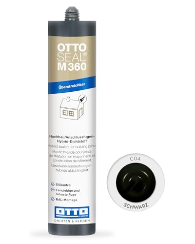 OTTOSEAL M 360 Hochbau/Anschlussfugen-Hybrid-Dichtstoff 310 ml Kartusche C04 schwarz von OTTOSEAL