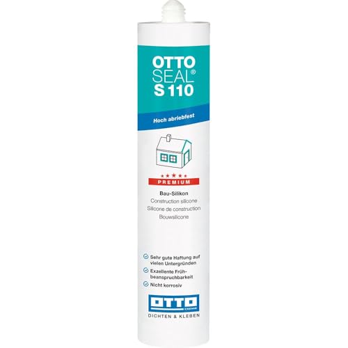 OTTOSEAL S 110 Premium-Bau-Silikon 310ml C155 anthrazit – Hoch abriebfest & schnell beanspruchbar – Für die Verfugung von Glaselementen – Sicher gegen Schimmel von OTTOSEAL