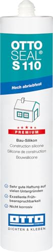 OTTOSEAL S 110 Premium-Bau-Silikon 310ml C83 eiche dunkel – Hoch abriebfest & schnell beanspruchbar – Für die Verfugung von Glaselementen – Sicher gegen Schimmel von OTTOSEAL