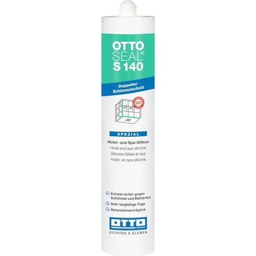 OTTOSEAL S 140 C43 manhattan – Hotel- & Spa-Silikon 310ml – Exzellenter Schimmelschutz – Keine Randzonenverschmutzung – Besonders langlebig, kerb- & reißfest durch OTTO Fungitect Silber-Technologie von OTTOSEAL
