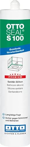 OTTOSEAL S 100 Premium-Sanitär-Silikon 300 ml Kartusche C77 seidengrau von OTTOSEAL