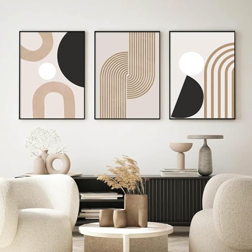 EudoER Minimalistische Bilder Abstrakte Linie Poster Kunstdrucke Geometrische Wand Bilder Leinwand Gemälde Wohnzimmer Moderne Inneneinrichtung Heimdekoration 50x70cmx3 Ungerahmt von EudoER
