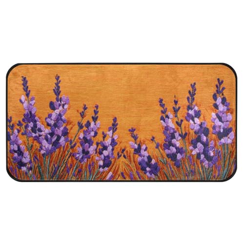 OTVEE Küchenteppich, Lavendelblüte, Küchenmatte, 99 x 50 cm, rutschfeste Bodenmatte, Heimdekoration, floraler Läufer, Teppich, Komfortschaum-Stehmatten und Teppiche OTVEE Küchenteppich, Lavendelblüte, Küchenmatte, 99 x 50 cm, rutschfeste Bodenmatte, Heimdekoration, floraler Läufer, Teppich, Komfortschaum-Stehmatten und Teppiche von OTVEE
