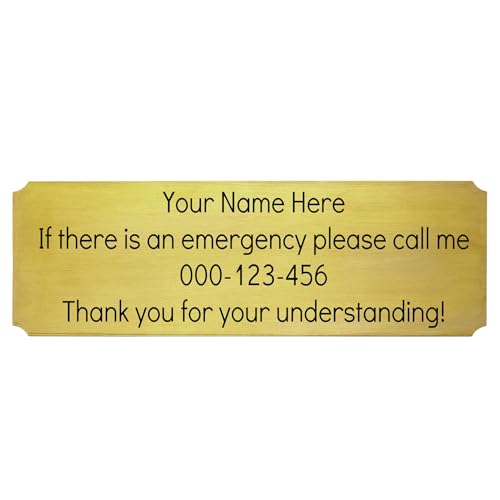 OTXIXTO Klingelschild mit Gravur Briefkastenschild Namensschilder für Bürotische Türschild Metallschild Personalisiert mit Selbstklebende Rückseite (Gold, Gekerbte Ecke, 6" x 2") von OTXIXTO