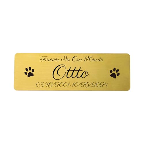OTXIXTO Klingelschild mit Gravur Briefkastenschild Namensschilder für Bürotische Türschild Metallschild Personalisiert mit Selbstklebende Rückseite (Gold, Runde Ecke, 3" x 1") von OTXIXTO
