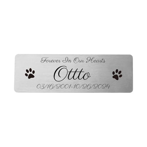OTXIXTO Klingelschild mit Gravur Briefkastenschild Namensschilder für Bürotische Türschild Metallschild Personalisiert mit Selbstklebende Rückseite (Silber, Runde Ecke, 3" x 1") von OTXIXTO