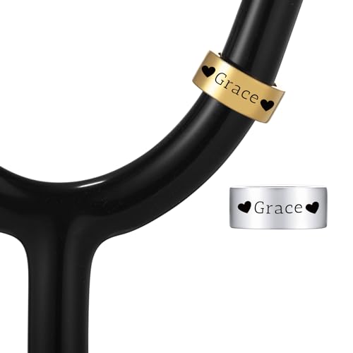 OTXIXTO Personalisiert Stethoskop Namensschild mit Graviert Namen/Symbol Edelstahl Stethoskop ID Tag Personalisiert Stethoskop-Charm-Zubehör Geschenk für Arzt/Krankenpfleger/Pflegestudent (Stil C) von OTXIXTO